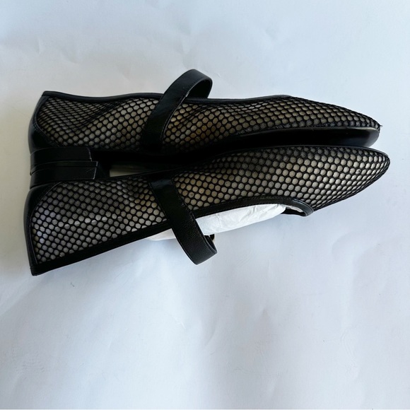 Stuart Weitzman Womens Arabella Black Mesh Flats MaryJane Gold Buckle Strap 11.5 - Picture 13 of 16